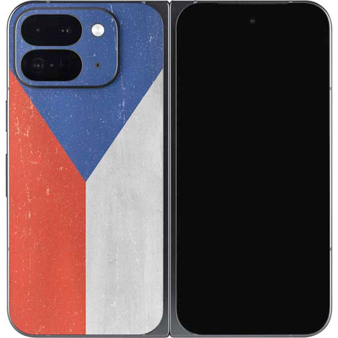 Czech Republic Flag Distressed Google Pixel 9 Pro Fold Skin